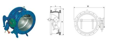 H47X蝶式緩沖止回閥結(jié)構(gòu)圖